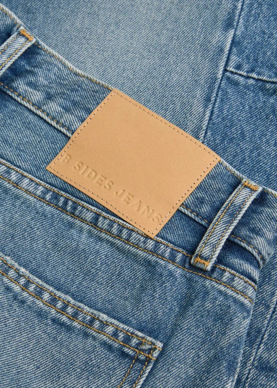 Slim Lasso structured barrel-leg jeans