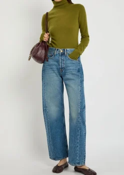 Slim Lasso structured barrel-leg jeans