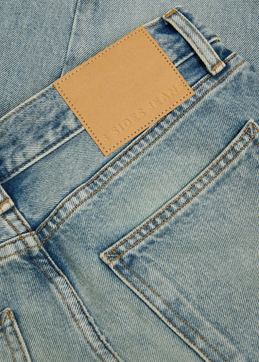 Slim Lasso structured barrel-leg jeans