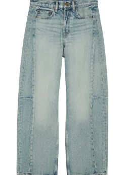 Slim Lasso structured barrel-leg jeans
