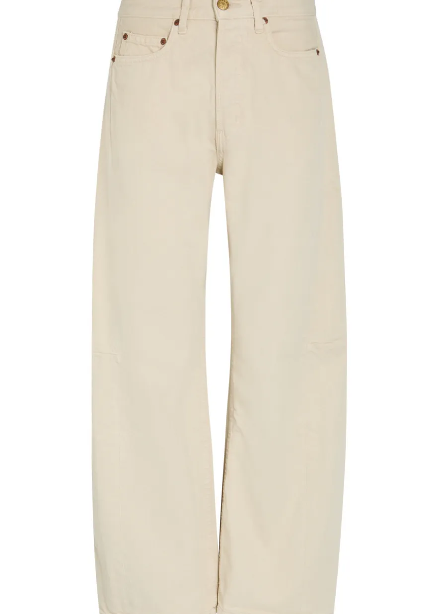 Slim Lasso structured barrel-leg jeans