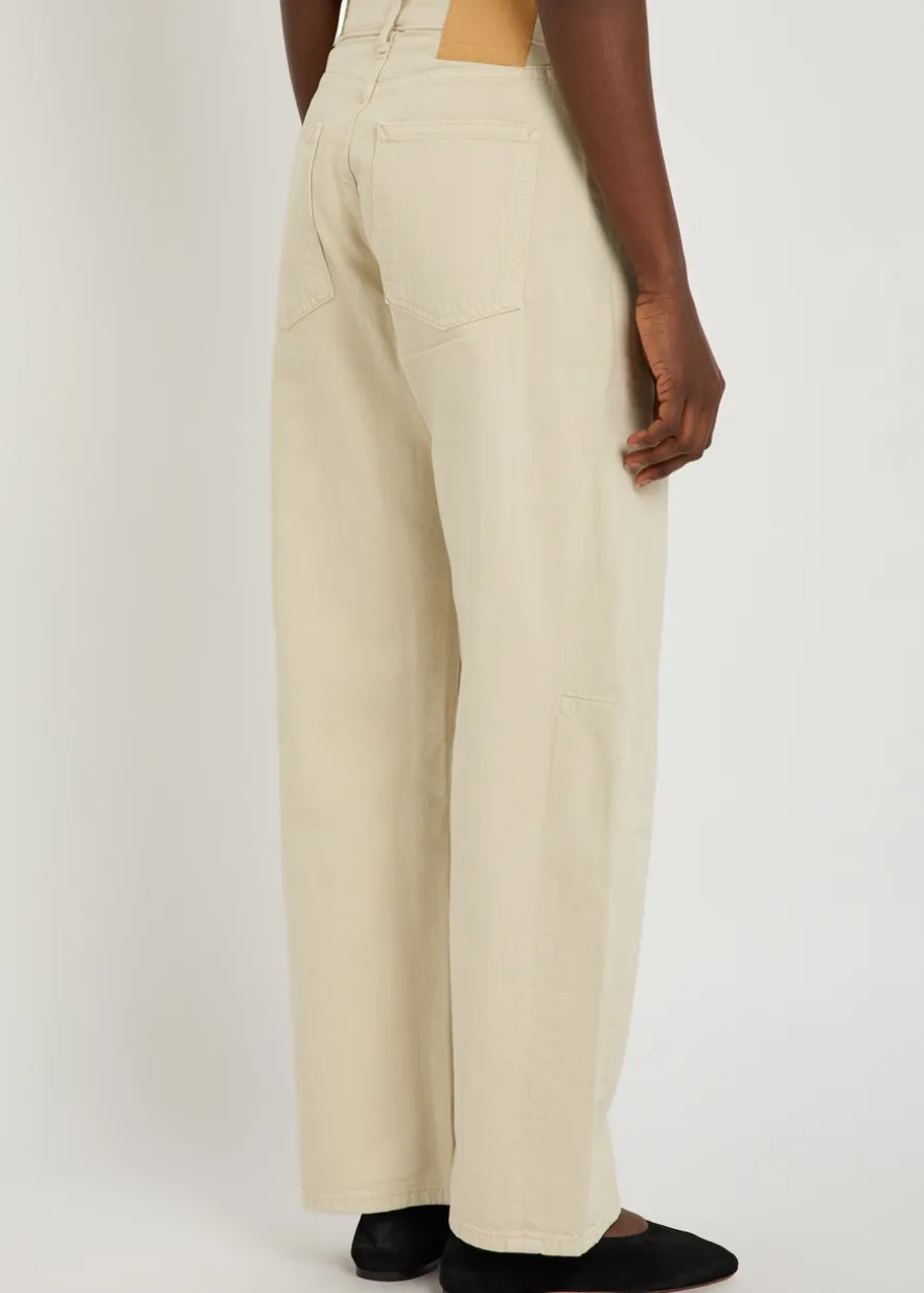 Slim Lasso structured barrel-leg jeans