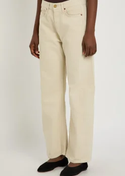Slim Lasso structured barrel-leg jeans