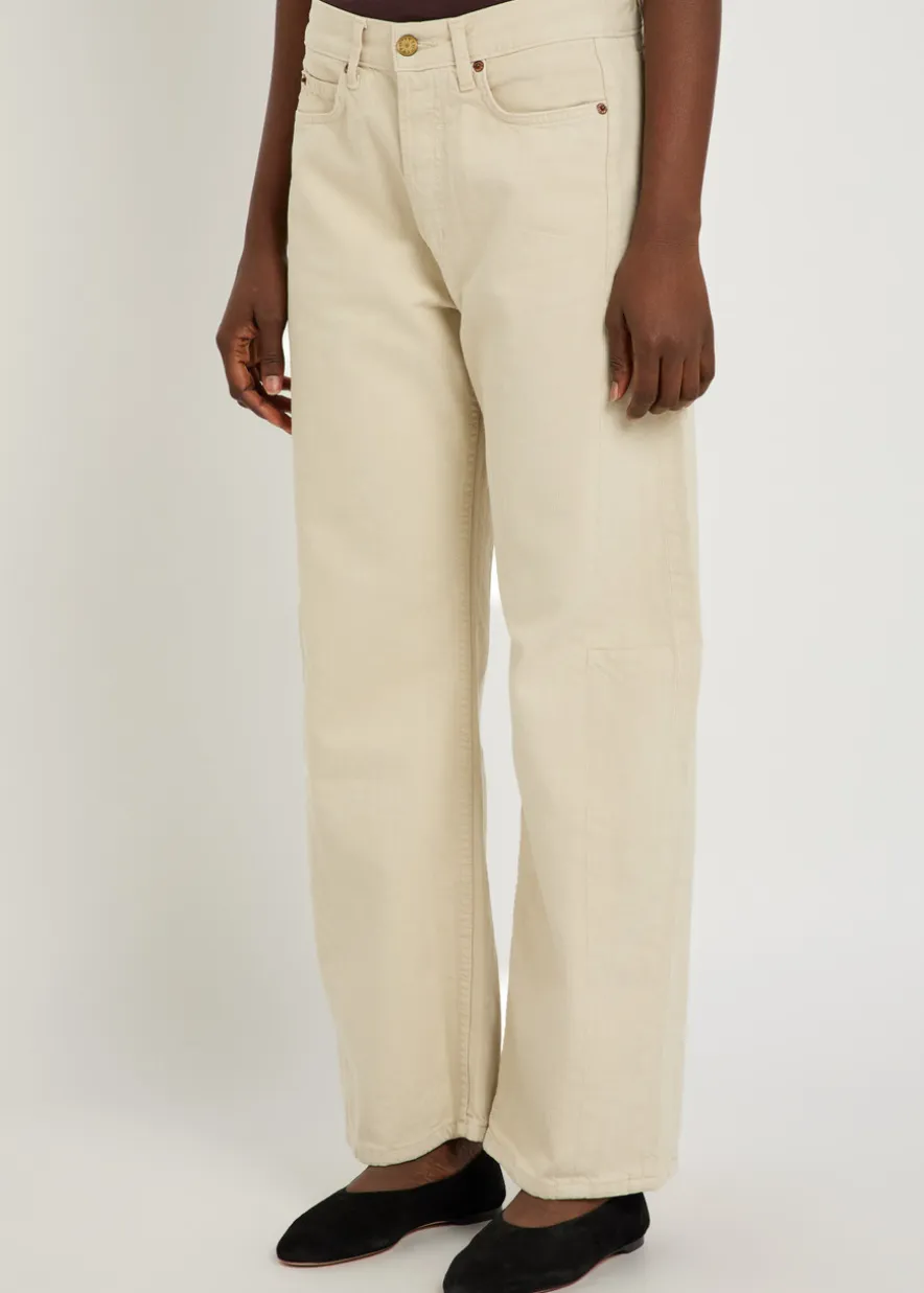 Slim Lasso structured barrel-leg jeans