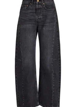 Slim Lasso structured barrel-leg jeans