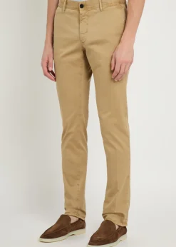 Slim-leg stretch-cotton trousers