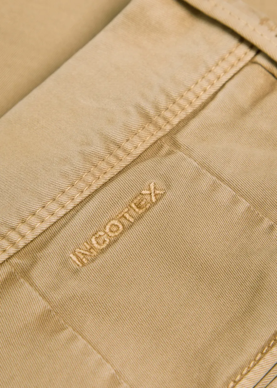 Slim-leg stretch-cotton trousers