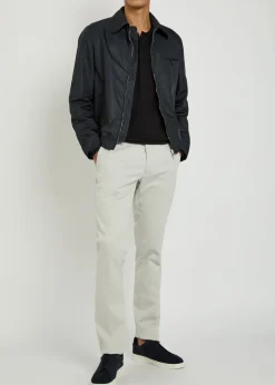 Slim-leg stretch-cotton trousers