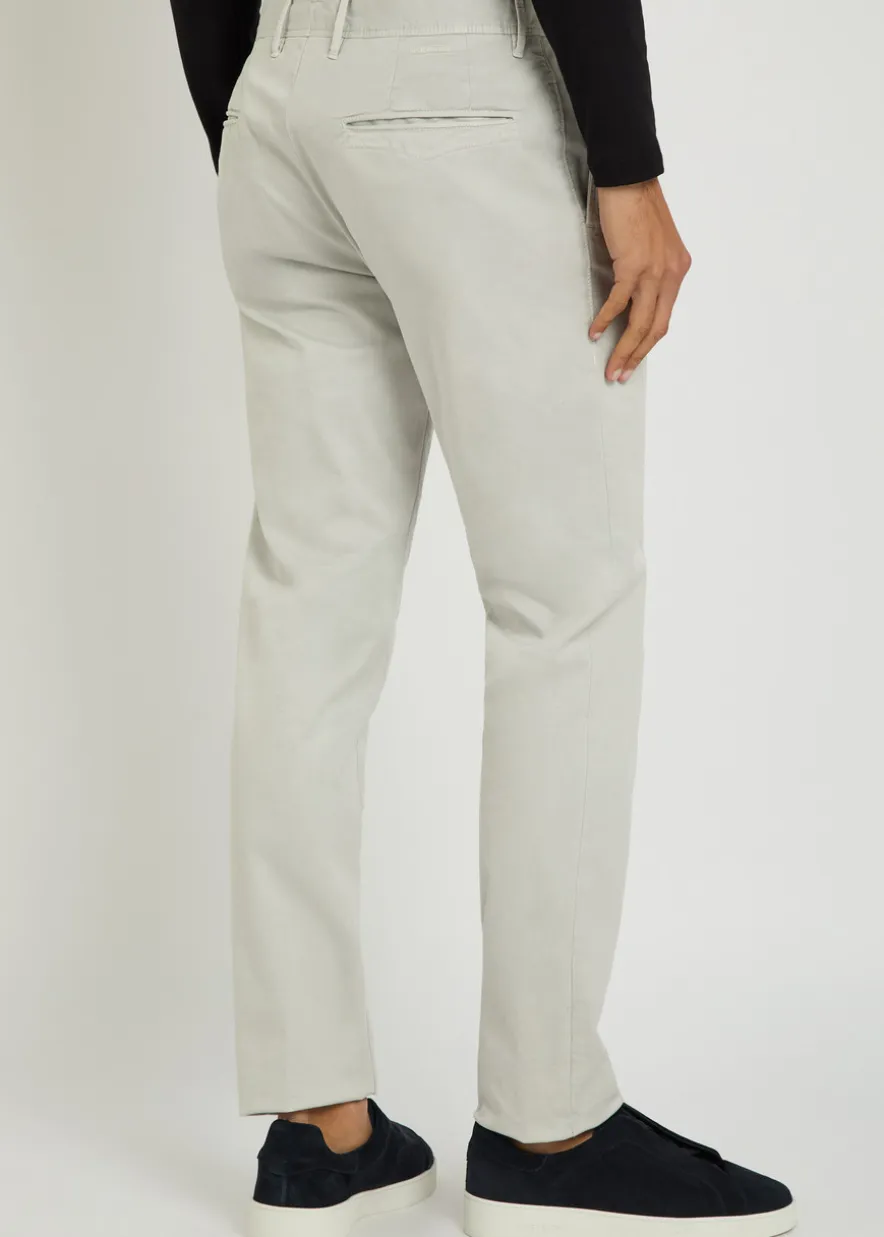 Slim-leg stretch-cotton trousers