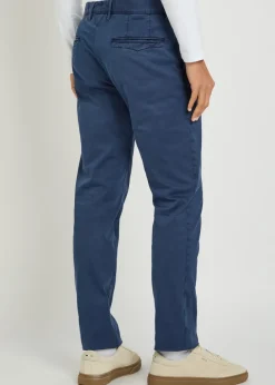 Slim-leg stretch-cotton trousers
