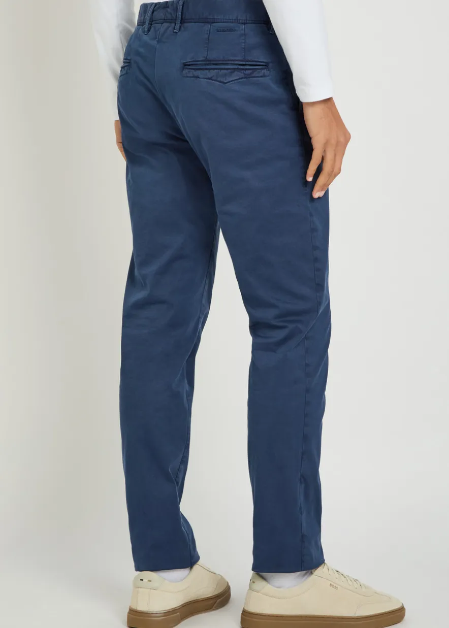 Slim-leg stretch-cotton trousers