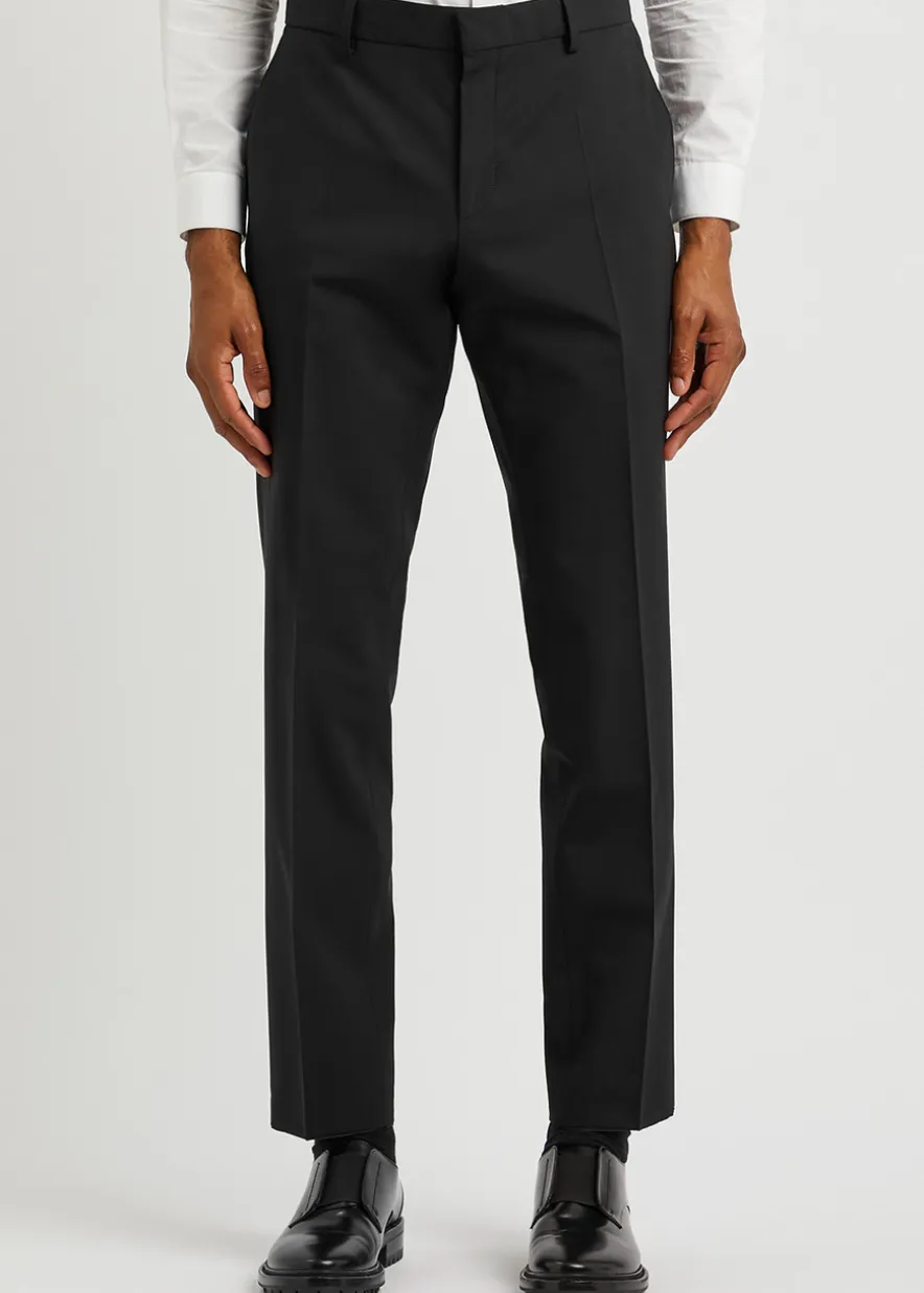 Slim-leg stretch-wool trousers