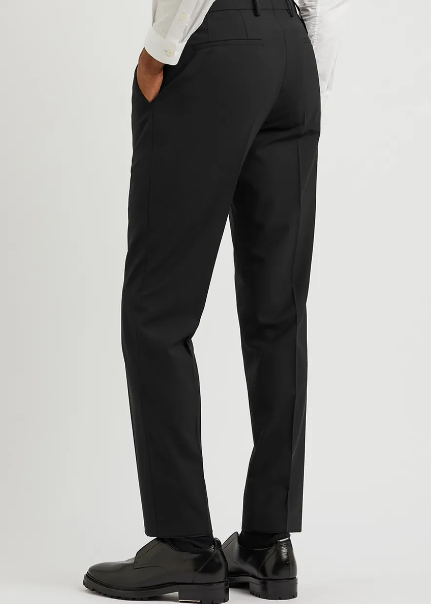 Slim-leg stretch-wool trousers