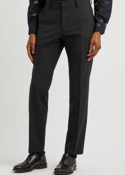 Slim-leg stretch-wool trousers
