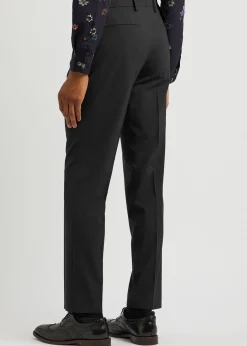 Slim-leg stretch-wool trousers