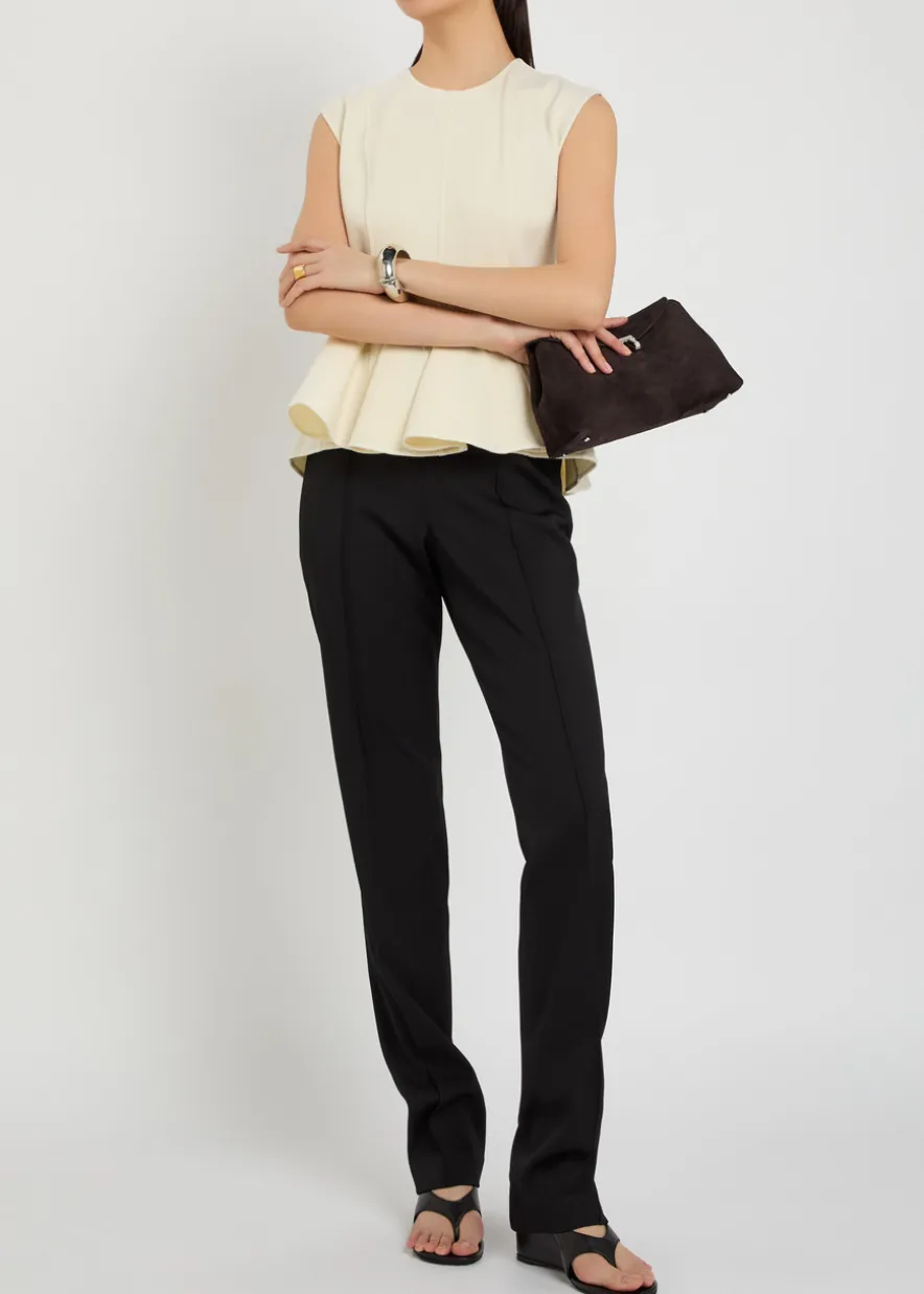 Slim-leg stretch-wool trousers