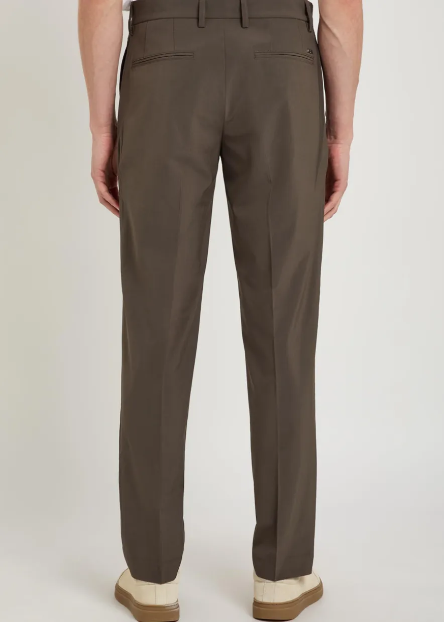 Slim-leg woven trousers
