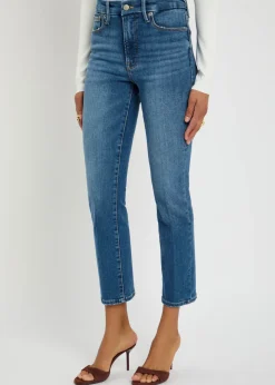 Slim straight-leg cropped jeans