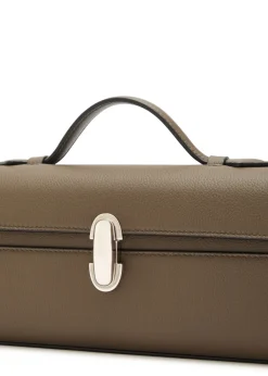 Slim Symmetry grained leather pochette