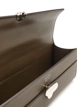 Slim Symmetry grained leather pochette