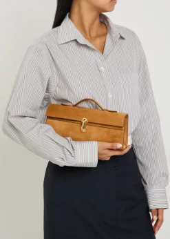 Slim Symmetry suede pochette