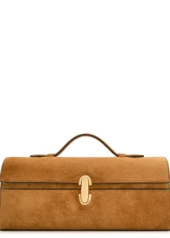 Slim Symmetry suede pochette
