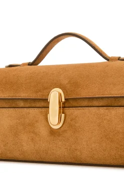 Slim Symmetry suede pochette