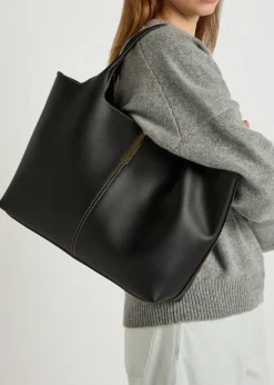 Small leather tote bag