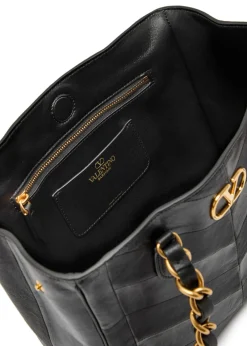 Small panelled leather tote bag