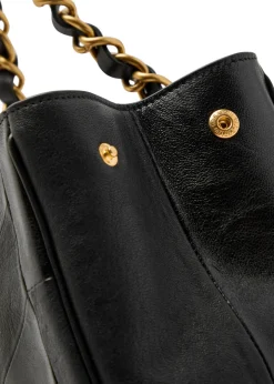 Small panelled leather tote bag