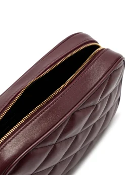 Small quilted leather camera bag