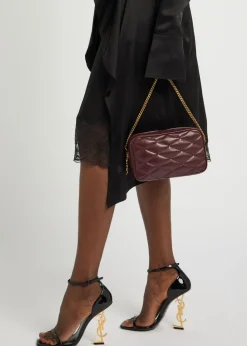 Small quilted leather camera bag