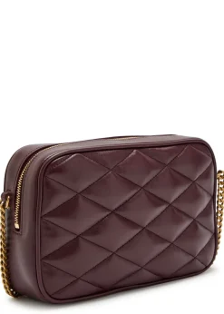Small quilted leather camera bag