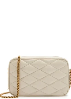 Small quilted leather camera bag