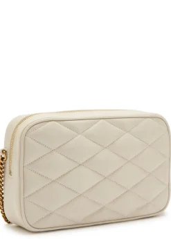 Small quilted leather camera bag
