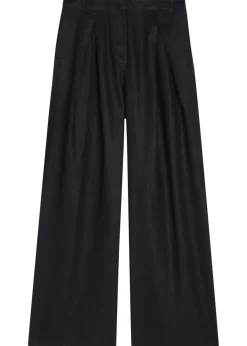 Sofia pleated wide-leg linen trousers