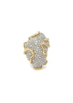 Solanales pavé 14kt gold-plated ring