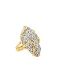Solanales pavé 14kt gold-plated ring