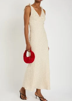 Solana polka dot linen maxi dress