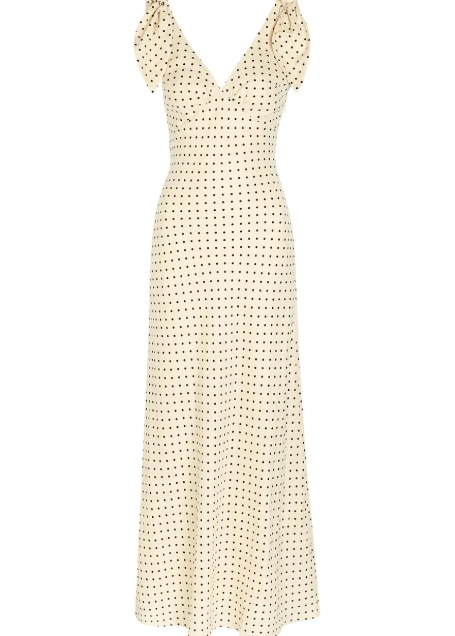 Solana polka dot linen maxi dress