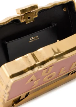 Soleil Minaudière postcard brass clutch