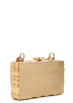 Soleil Minaudière postcard brass clutch