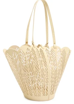 Soleil patent leather basket bag