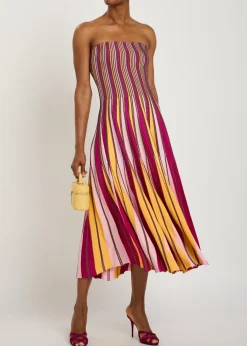 Soleil striped knit midi dress