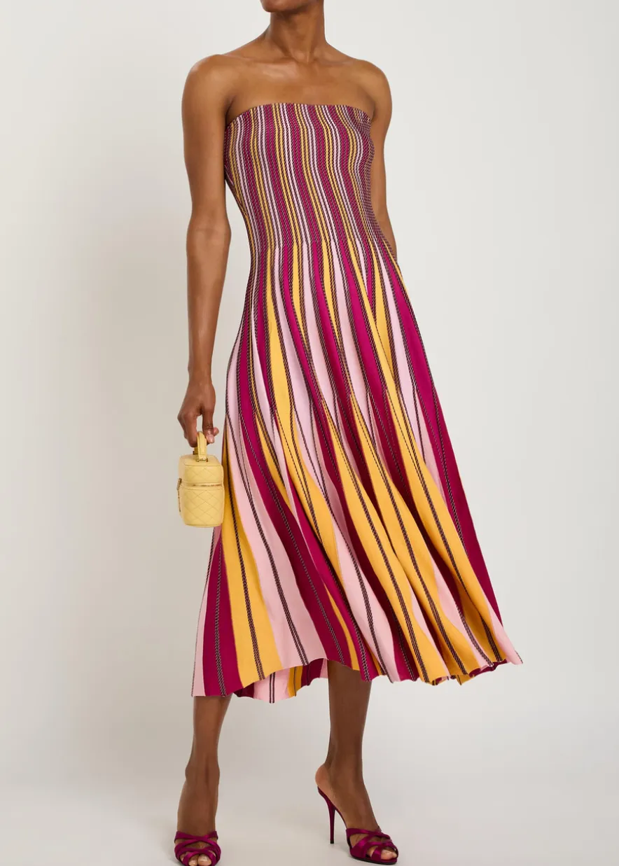 Soleil striped knit midi dress