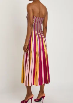 Soleil striped knit midi dress