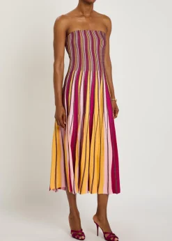 Soleil striped knit midi dress