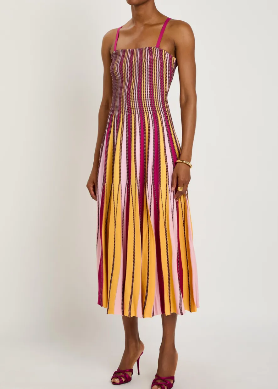 Soleil striped knit midi dress