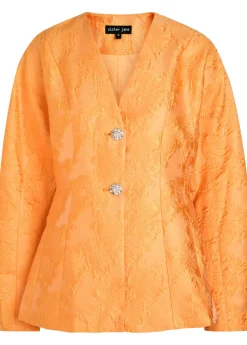 Sol floral-jacquard cloqué blazer