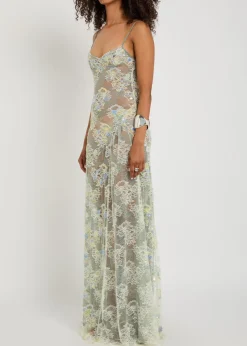 Sophia embellished stretch-lace maxi dress